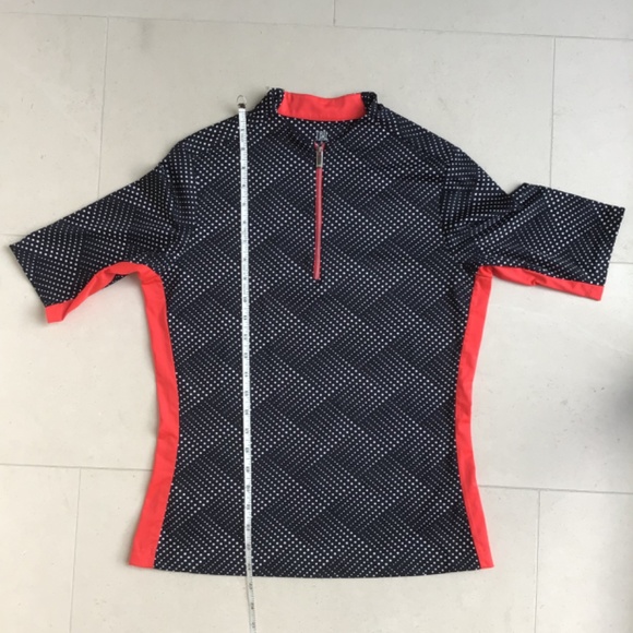 Womens Tail Golf Shirt W/ zipper Black with red trim - Picture 3 of 5